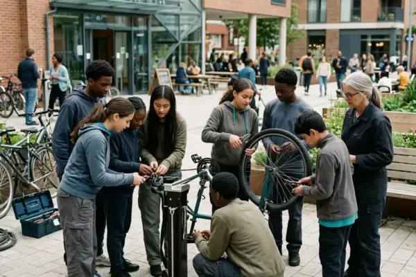 Young people participating in a constructive community activity, representing prevention, resilience and innovative responses to drug-related challenges.