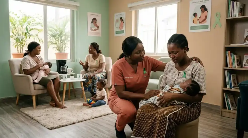 Mothers and caregivers represented during maternal mental health awareness activities.