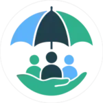 Icon featuring 3 colors: Jungle green, light blue, and dark navy, representing Universal Health Coverage Day