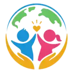 Children & the earth represented in a logo, for World Children's Day